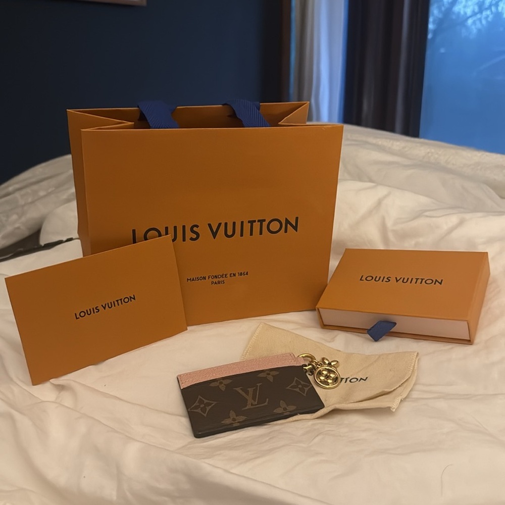 Louis Vuitton Brown and Pink Monogram Card Holder